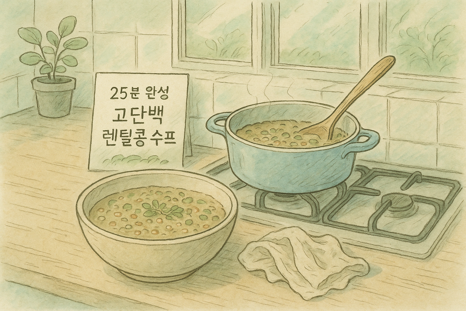 You are currently viewing 25분 완성 고단백 렌틸콩 수프