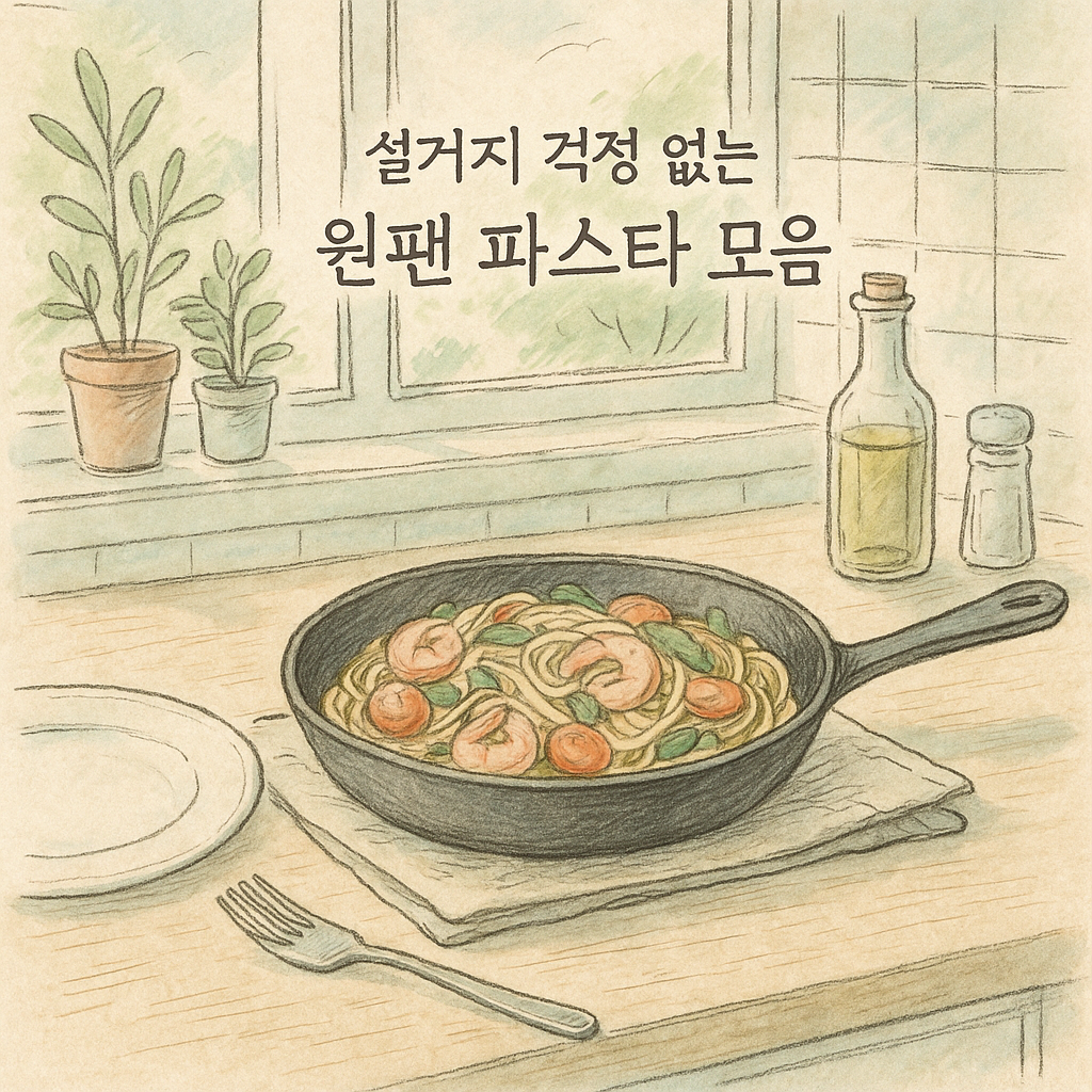 You are currently viewing 설거지 걱정 없는 원팬 파스타 모음