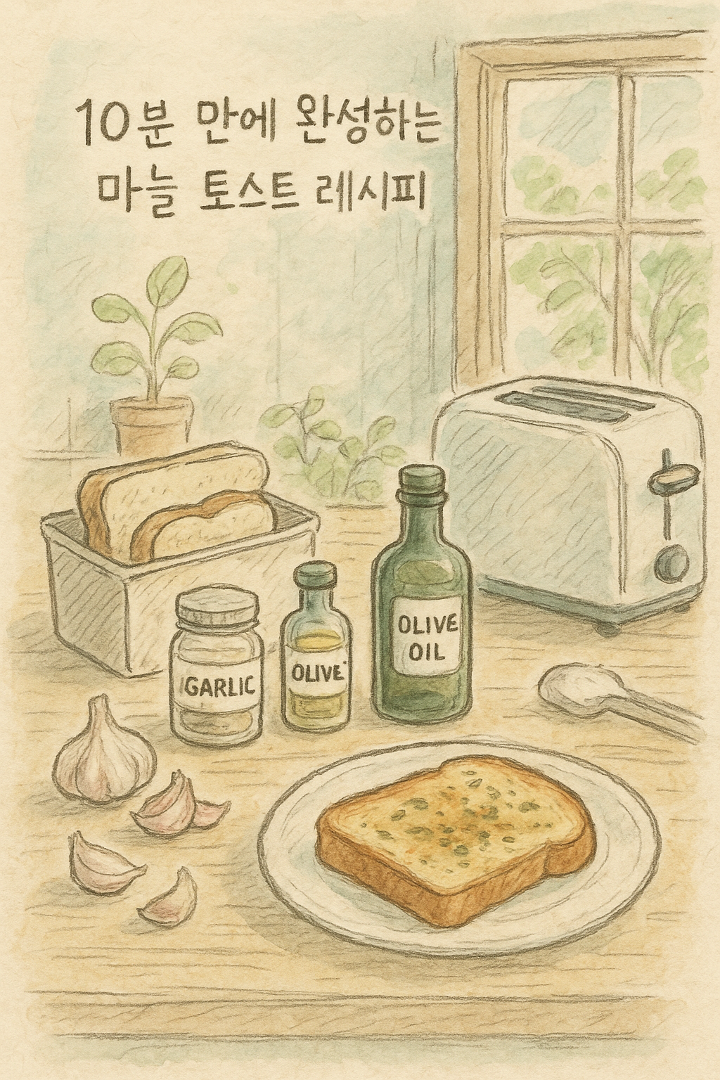You are currently viewing 10분 만에 완성하는 마늘 토스트 레시피