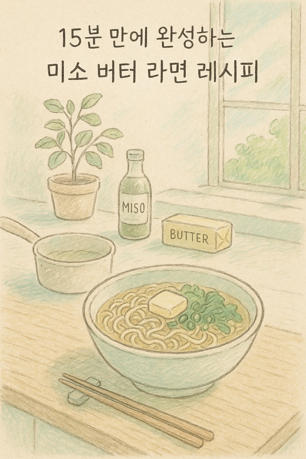 Read more about the article 15분 만에 완성하는 미소 버터 라면 레시피