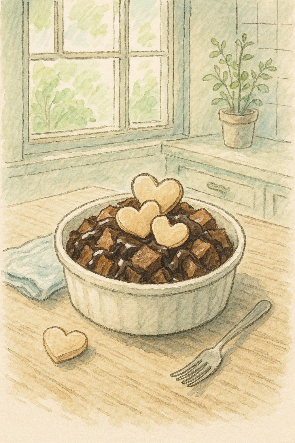 You are currently viewing 발렌타인데이에 딱인 초코 브레드 푸딩