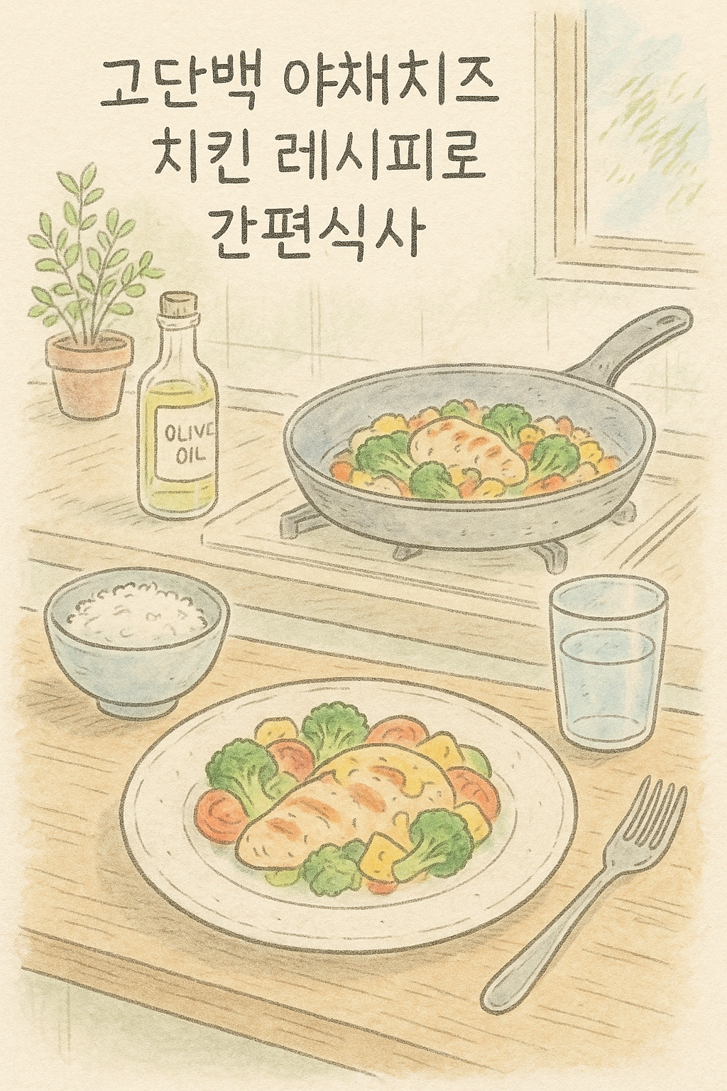 You are currently viewing 고단백 야채치즈 치킨 레시피로 간편식사